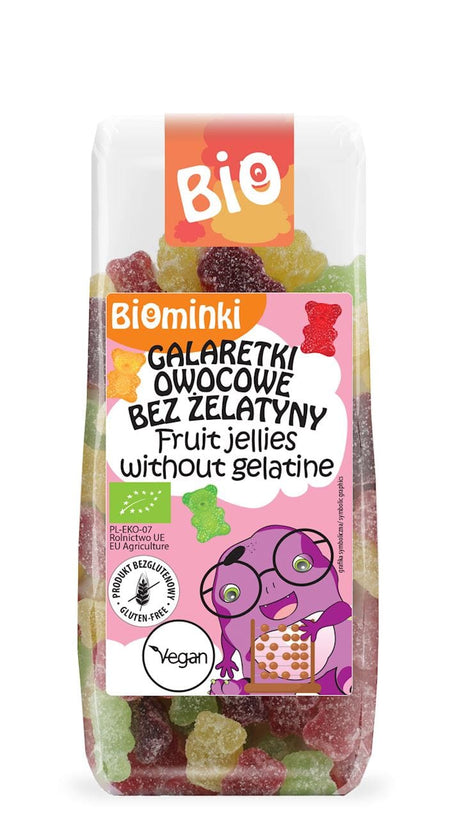 Produkt BIOMINKI (przekąski dla dzieci, kaszki) GALARETKI OWOCOWE BEZ ŻELATYNY BEZGLUTENOWE BIO 100 g - BIOMINKI 5902448165097