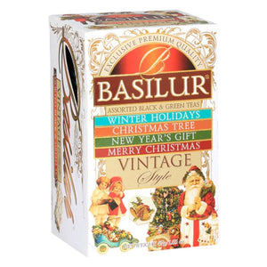 Produkt BASILUR Herbata czarna Herbata cejlońska BASILUR Vintage Style Czarna i zielona 4 smaki 25 torebek 052513
