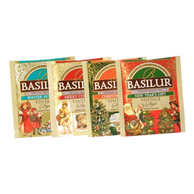 Produkt BASILUR Herbata czarna Herbata cejlońska BASILUR Vintage Style Czarna i zielona 4 smaki 25 torebek 052513