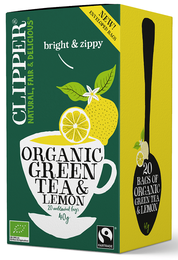 Produkt CLIPPER (herbaty i herbatki) HERBATA ZIELONA Z CYTRYNĄ FAIR TRADE BIO (20 x 2 g) 40 g - CLIPPER 5021991941696