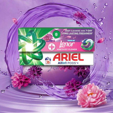 Produkt ARIEL Kapsułki do prania ARIEL Allin1 PODS+ Touch of LENOR Amethyst Flower 26 szt 004592