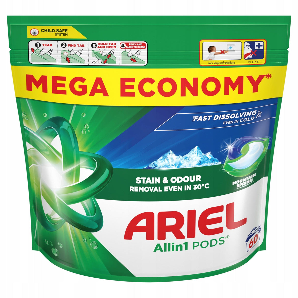 Produkt ARIEL Kapsułki do prania białego ARIEL Mountain Spring Allin1 60szt 003676