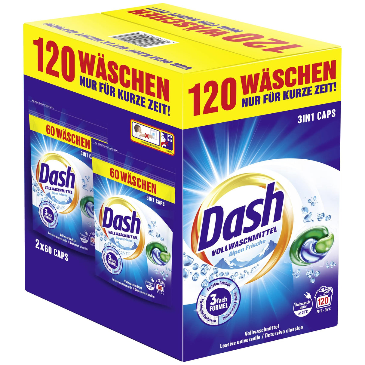 Produkt DASH Kapsułki do prania DASH Alpen Frische uniwersalne 3in1 120szt 005061