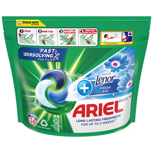 Produkt ARIEL Kapsułki do prania Kapsułki do prania ARIEL All-in-1 + Fresh Air Touch of Lenor 36 szt 004506