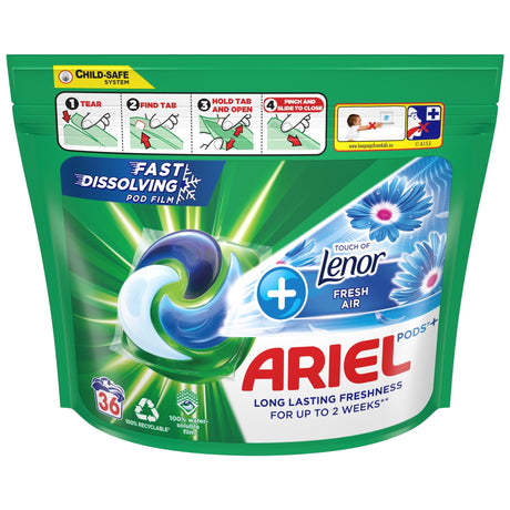 Produkt ARIEL Kapsułki do prania Kapsułki do prania ARIEL All-in-1 + Fresh Air Touch of Lenor 36 szt 004506