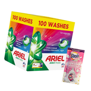 Produkt ARIEL Kapsułki do prania Kapsułki do prania ARIEL All-in-1 PODS 100 szt + GRATIS Płyn DASH Color 2in1 Z01009