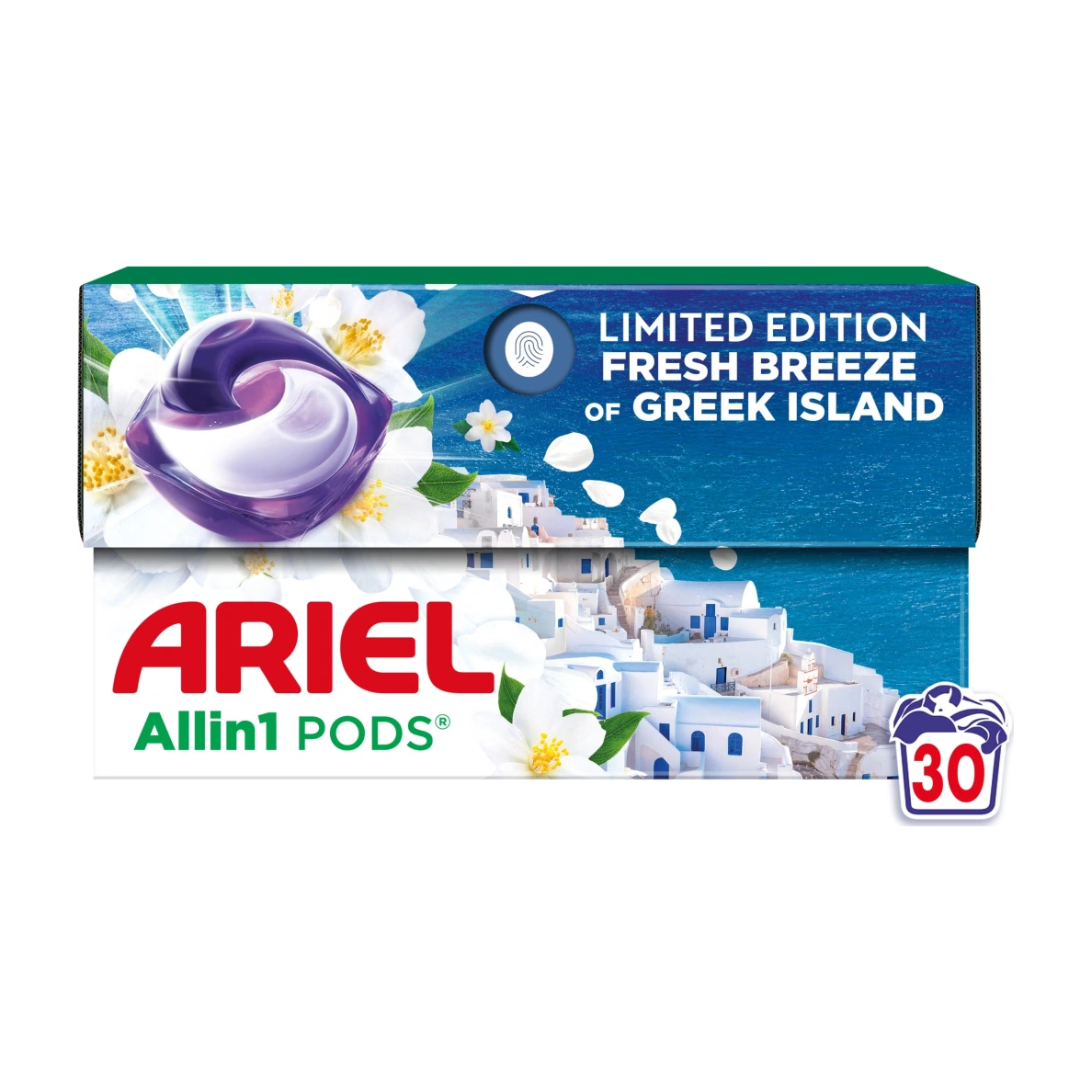 Produkt ARIEL Kapsułki do prania Kapsułki do prania ARIEL Pods Fresh Breeze of Greek Island Box 30szt 004416