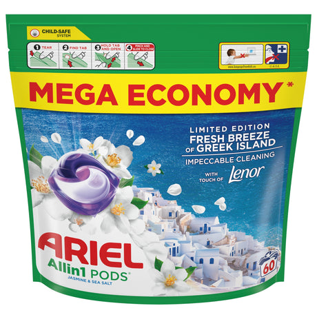 Produkt ARIEL Kapsułki do prania Kapsułki do prania ARIEL Pods Fresh Breeze of Greek Island uniwersalne 60szt 004417