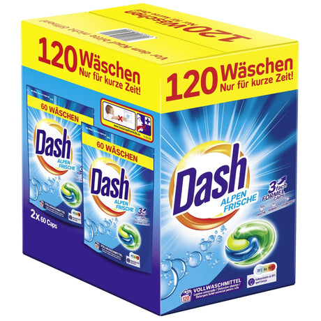 Produkt DASH Kapsułki do prania Kapsułki do prania DASH Alpen Frische uniwersalne 120szt 005089