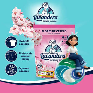Produkt LAVANDERA Kapsułki do prania Kapsułki do prania LAVANDERA Flores de Cerezo Kwiat Wiśni 46x22g 003897
