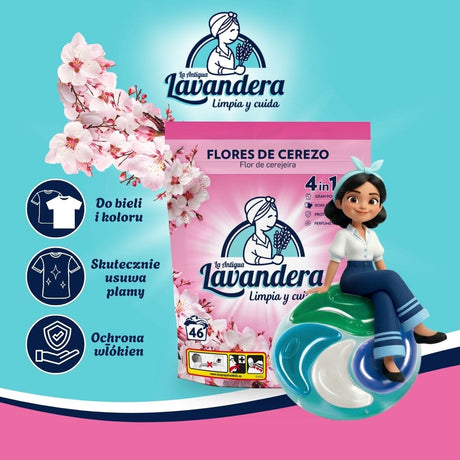 Produkt LAVANDERA Kapsułki do prania Kapsułki do prania LAVANDERA Flores de Cerezo Kwiat Wiśni 46x22g 003897