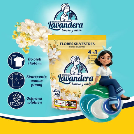 Produkt LAVANDERA Kapsułki do prania Kapsułki do prania LAVANDERA Flores Silvestres Kwiaty Polne 46x22g 003896
