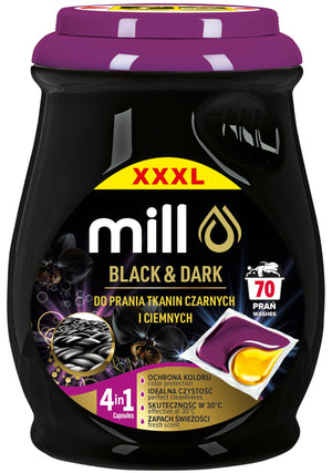 Produkt mill Kapsułki do prania Kapsułki do prania MILL Black & Dark do czarnego i ciemnego 70szt 004391