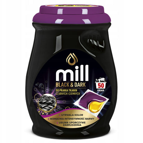 Produkt mill Kapsułki do prania Kapsułki do prania MILL Proffessional Black do czarnego i ciemnego 50szt 004389