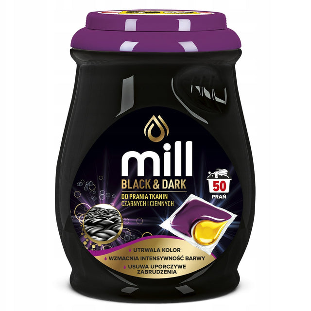 Produkt mill Kapsułki do prania Kapsułki do prania MILL Proffessional Black do czarnego i ciemnego 50szt 004389