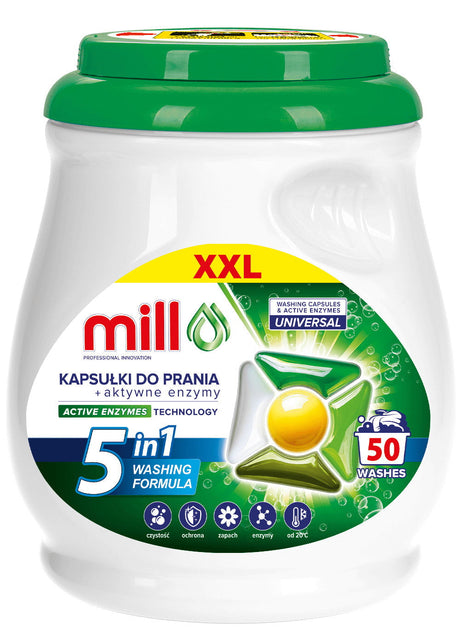 Produkt mill Kapsułki do prania Kapsułki do prania MILL Uniwersal Booster 5w uniwersalne 50szt 004388