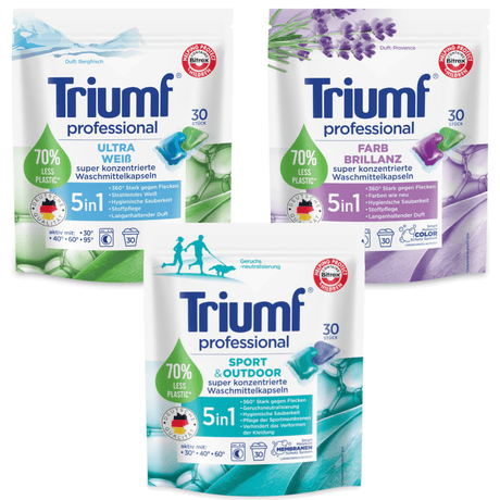 Produkt TRIUMF Kapsułki do prania Kapsułki do prania TRIUMF białe kolor sport 2in1 3x 30szt Z00483