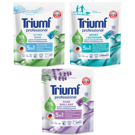 Produkt TRIUMF Kapsułki do prania MIX Kapsułki do prania TRIUMF Sport Kolor Białe 3x 30 szt Z00671