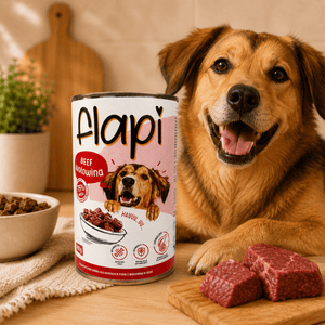 Produkt Flapi Karma dla psa FLAPI Kawałki z wołowiną w sosie 1250g 005486