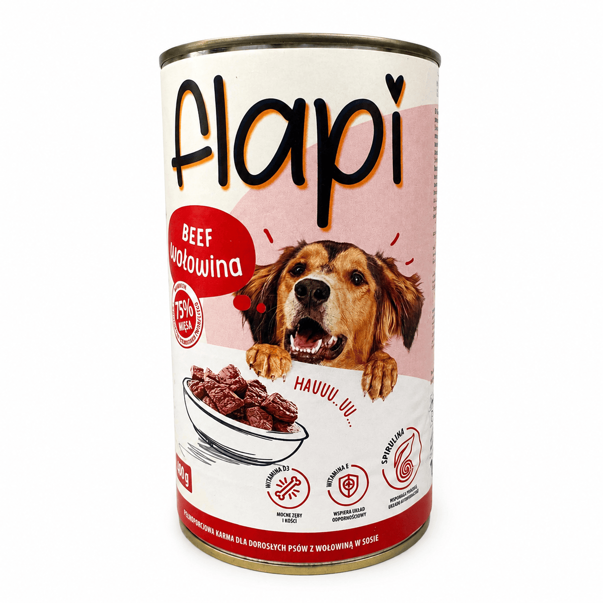 Produkt Flapi Karma dla psa FLAPI Kawałki z wołowiną w sosie 1250g 005486