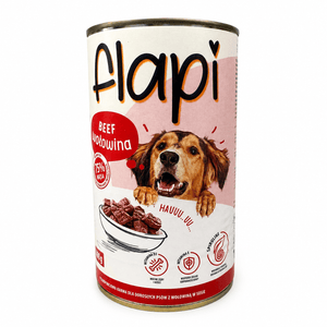 Produkt Flapi Karma dla psa FLAPI Kawałki z wołowiną w sosie 1250g 005486