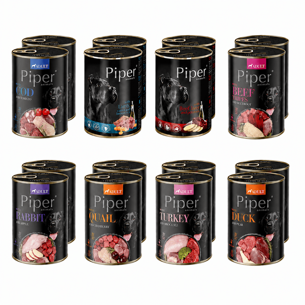 Produkt PIPER Karma mokra dla psa PIPER MIX smaków 16 x 400g Z01046