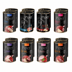 Produkt PIPER Karma mokra dla psa PIPER MIX smaków 16 x 400g Z01046
