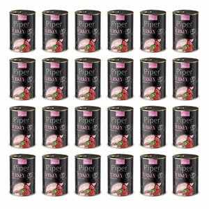 Produkt PIPER Karma mokra dla psa PIPER z indykiem i brokułem 24 x 400g K_053186_24