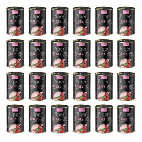 Produkt PIPER Karma mokra dla psa PIPER z indykiem i brokułem 24 x 400g K_053186_24