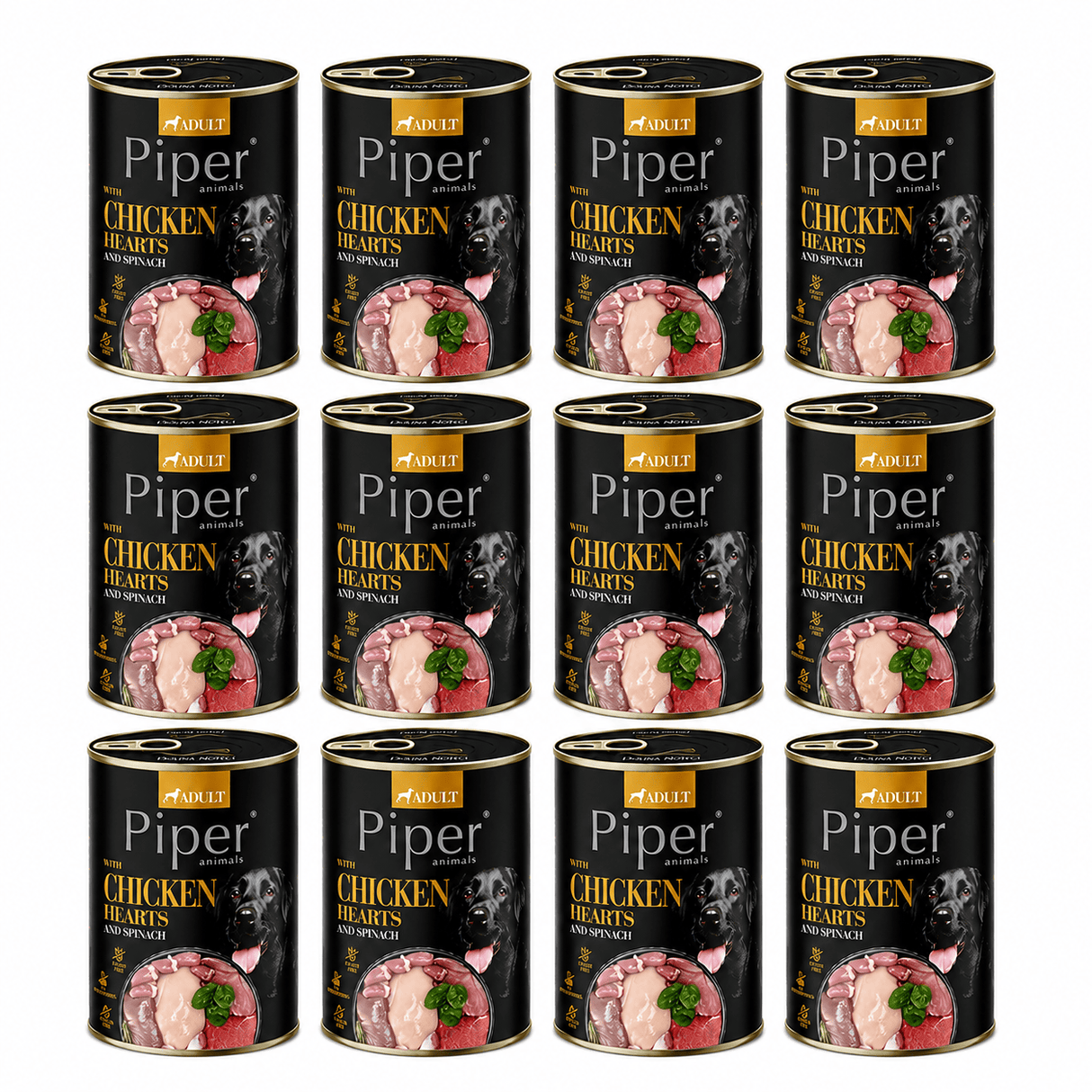 Produkt bd24.pl Karma mokra dla psa PIPER z sercami kurcząt szpinakiem i brązowym ryżem 12 x 400g K_045240_12