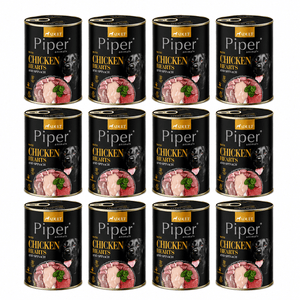 Produkt bd24.pl Karma mokra dla psa PIPER z sercami kurcząt szpinakiem i brązowym ryżem 12 x 400g K_045240_12