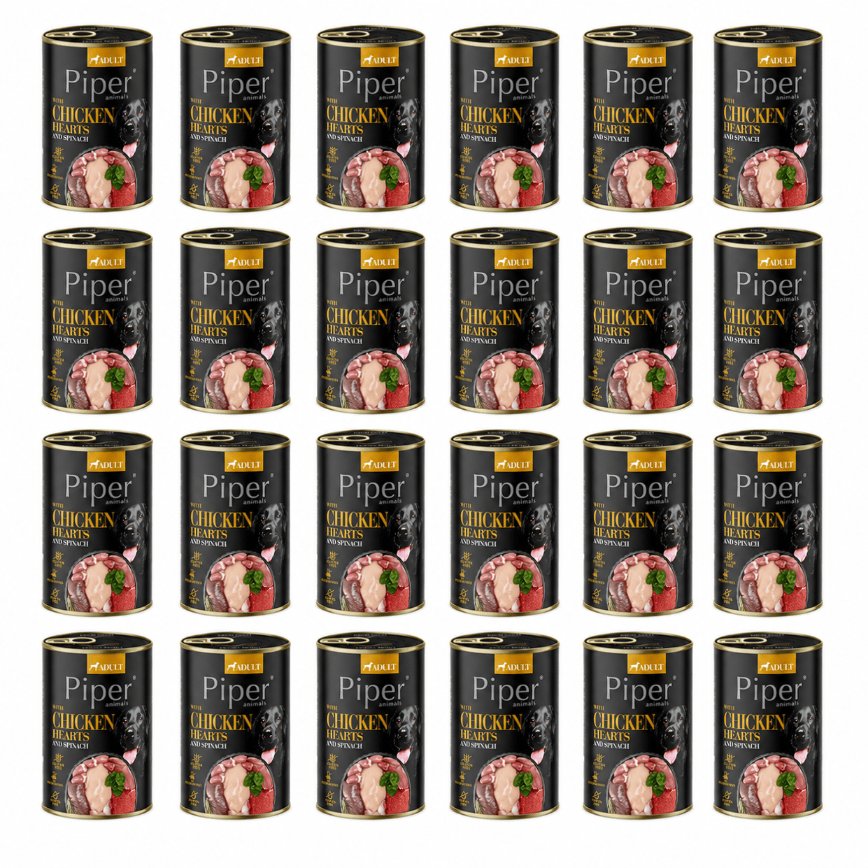 Produkt bd24.pl Karma mokra dla psa PIPER z sercami kurcząt szpinakiem i brązowym ryżem 24 x 400g K_045240_24