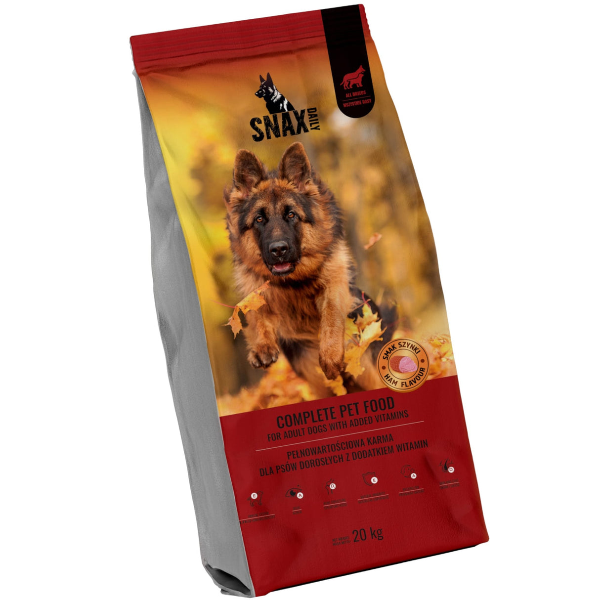 Produkt bd24.pl Karma sucha dla psa SNAX DAILY Adult o smaku szynki 20kg 006181
