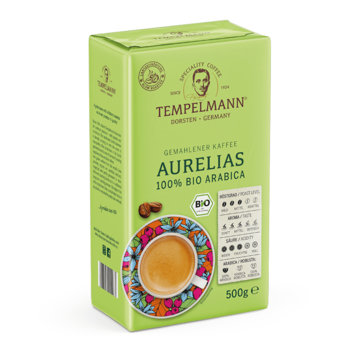 Produkt TEMPELMANN Kawa mielona Kawa mielona TEMPELMANN Aurelias Bio 500g 052717