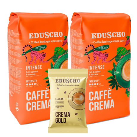 Produkt EDUSCHO Kawa ziarnista Kawa ziarnista EDUSCHO Caffe Crema Intense 2x1kg + GRATIS Crema Gold 100g Z00956