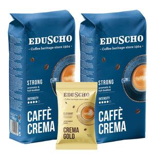Produkt EDUSCHO Kawa ziarnista Kawa ziarnista EDUSCHO Caffe Crema Strong 2x1kg + GRATIS Crema Gold 100g Z00957