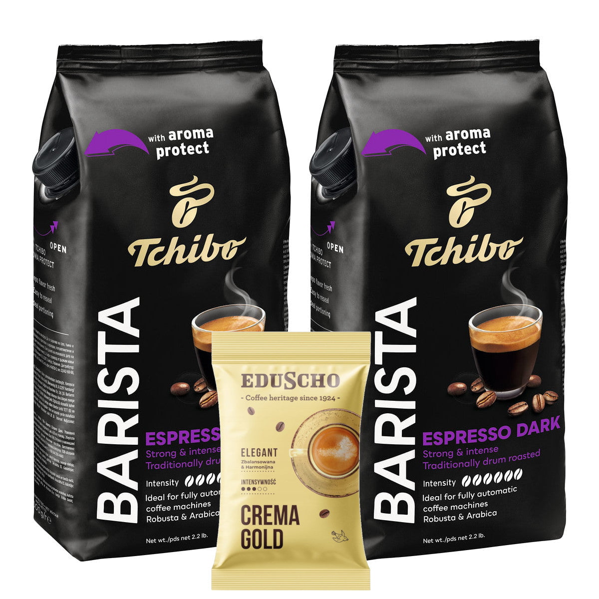Produkt TCHIBO Kawa ziarnista Kawa ziarnista TCHIBO Barista Espresso Dark 2x1kg + GRATIS Crema Gold 100g Z00954