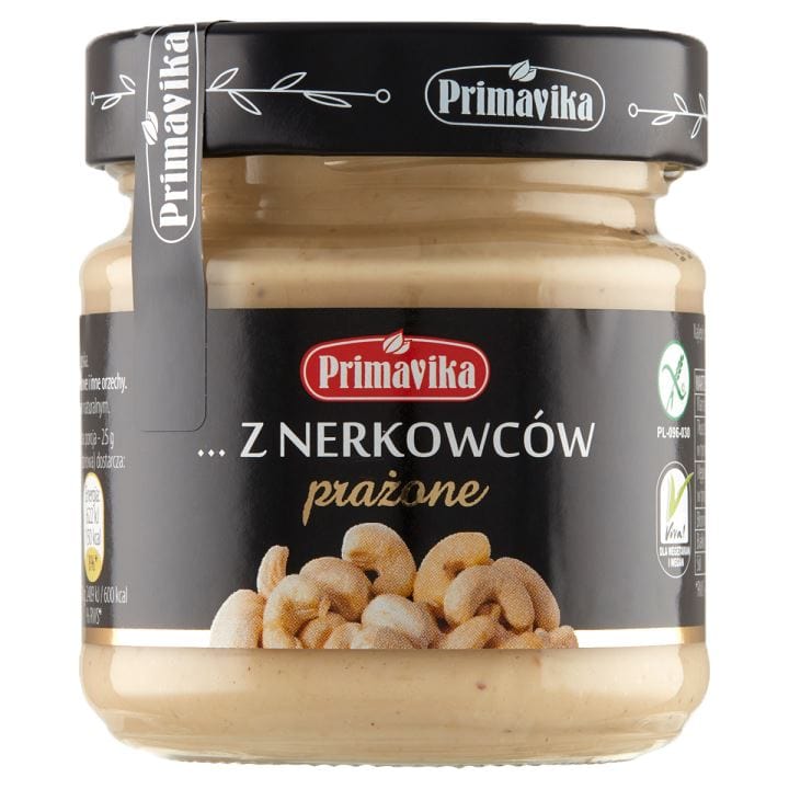 Produkt PRIMAVIKA (przetwory i pasty vege) KREM Z PRAŻONYCH ORZECHÓW NERKOWCA BEZGLUTENOWY 185 g - PRIMAVIKA 5900672302004