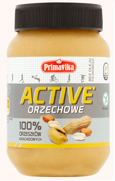 Produkt PRIMAVIKA (przetwory i pasty vege) KREM Z PRAŻONYCH ORZESZKÓW ZIEMNYCH ACTIVE BEZGLUTENOWY 470 g - PRIMAVIKA 5900672302042