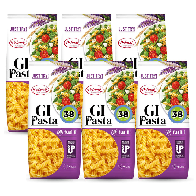 Produkt GI PASTA Makaron Makaron GI PASTA Fusilli 6x 250g z niskim indeksem glikemicznym 004761