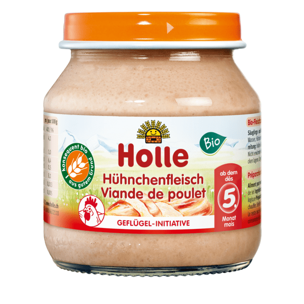 Produkt HOLLE (żywność dla niemowląt) MIĘSO KURCZAKA BEZ DODATKU CUKRÓW BEZGLUTENOWE OD 5 MIESIĄCA BIO 125 g (SŁOIK) - HOLLE 7640104952695