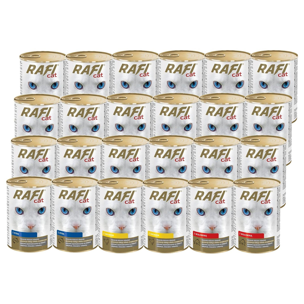 Produkt RAFI Mokra karma dla kota 24x Karma mokra dla kota RAFI MIX smaków 415 g Z00082