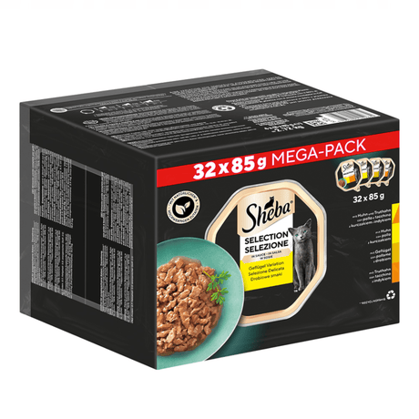 Produkt SHEBA Mokra karma dla kota 3x Mokra karma dla kota SHEBA Mega Pack Drobiowy Tacka 32x85g K_003860_3