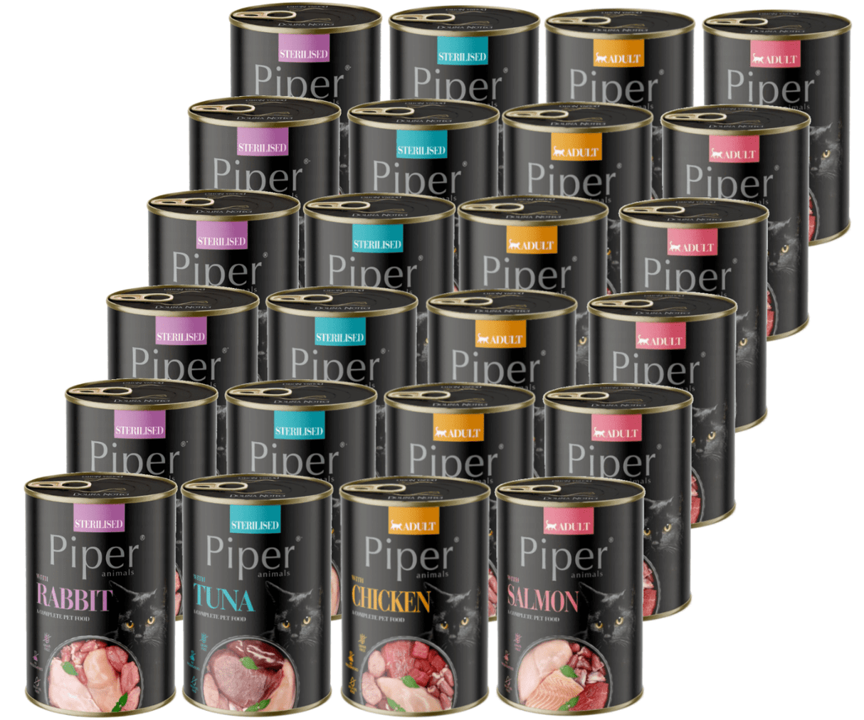 Produkt PIPER Mokra karma dla kota Karma mokra dla kota PIPER MIX smaków 24x 400g Z00927