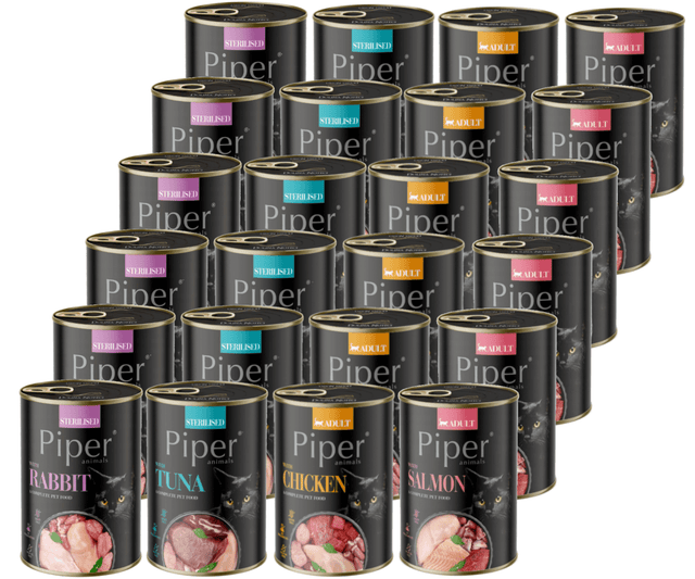 Produkt PIPER Mokra karma dla kota Karma mokra dla kota PIPER MIX smaków 24x 400g Z00927