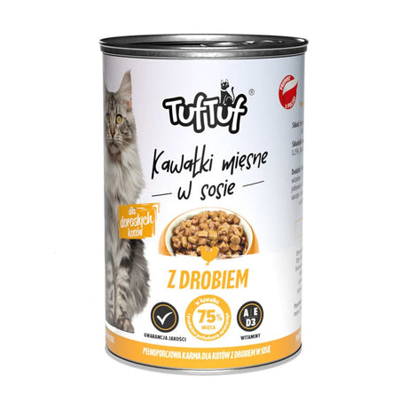 Produkt TUF TUF Mokra karma dla kota Karma mokra dla kota TUF TUF kawałki mięsne z drobiem 415 g S01568