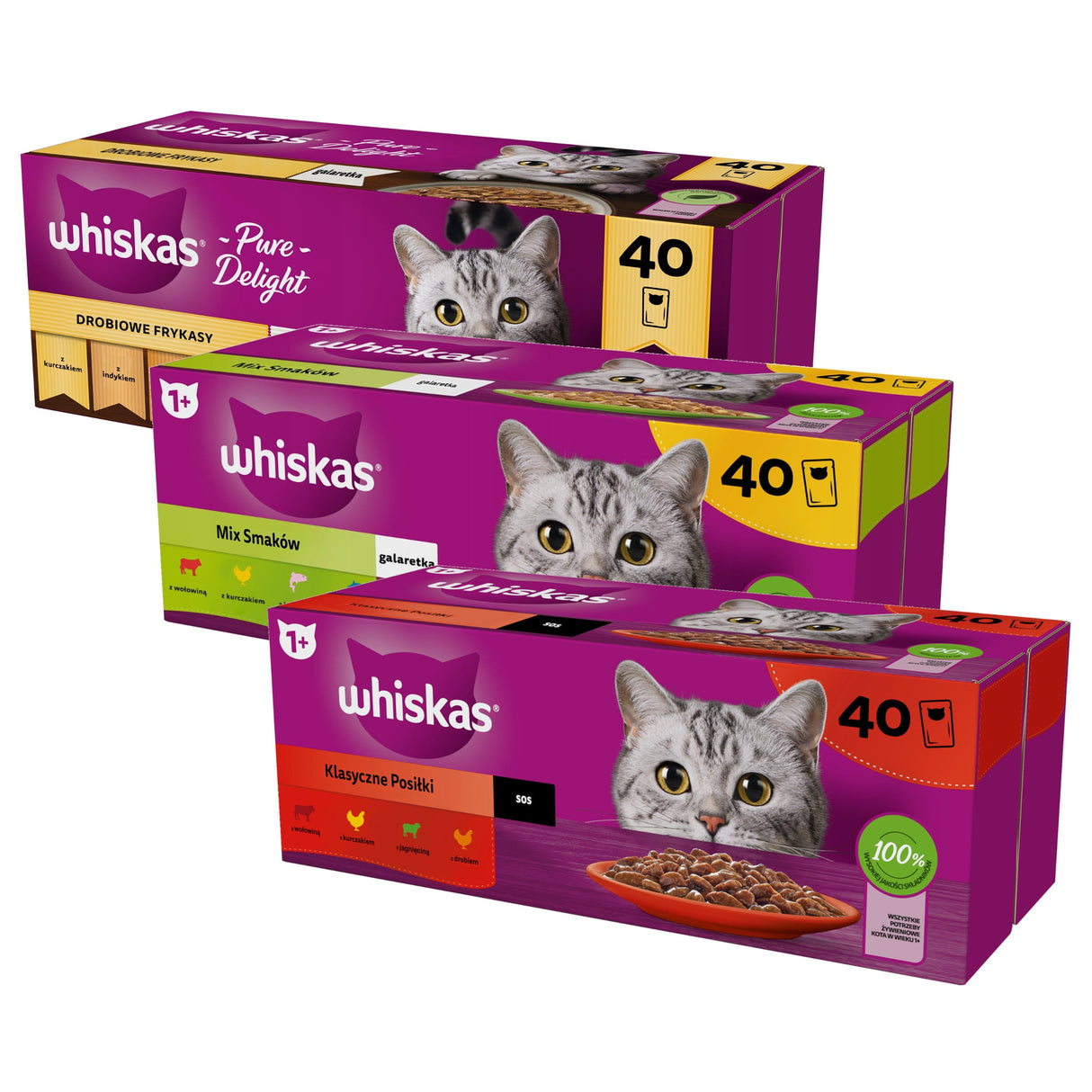 Produkt WHISKAS Mokra karma dla kota Karma mokra dla kota WHISKAS Mix smaków 120x 85g Z00926