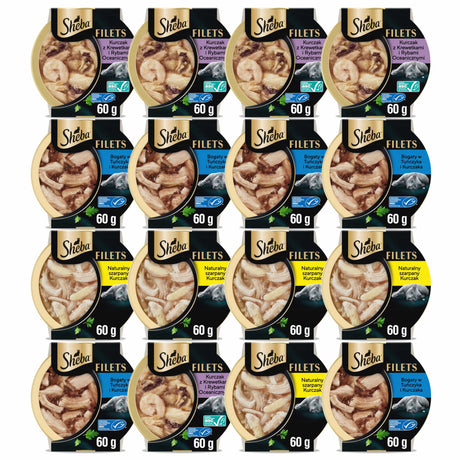 Produkt SHEBA Mokra karma dla kota SHEBA Fileciki Mix smaków w sosie 16x 60g Z01007
