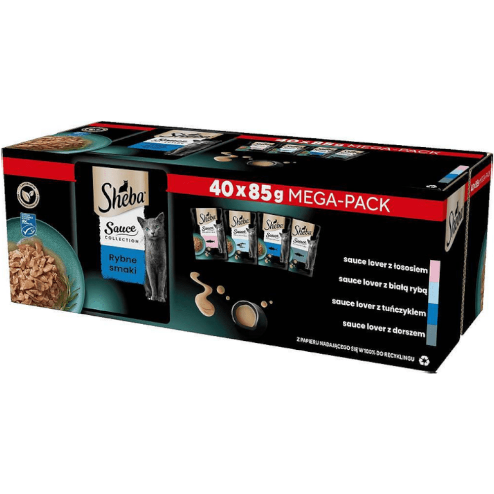 Produkt SHEBA Mokra karma dla kotów SHEBA Sauce Collection Rybne Smaki w saszetkach 40x85g 003857