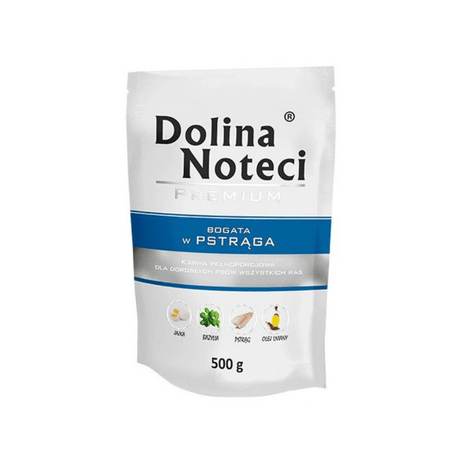 Produkt DOLINA NOTECI Mokra karma dla psa Karma mokra dla psa DOLINA NOTECI Premium Bogata w pstrąga 500 g S01769